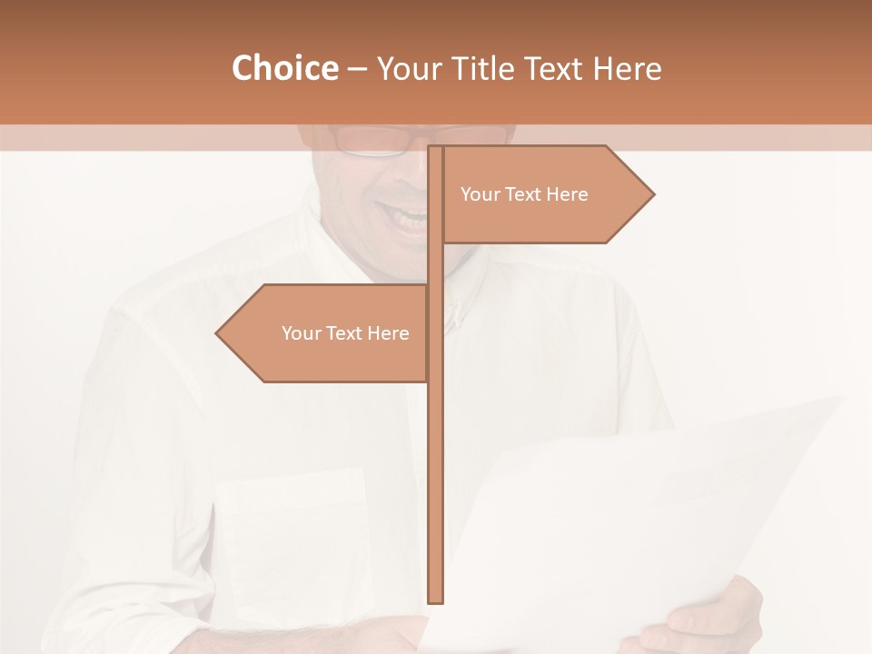 A Man Holding A Piece Of Paper In His Hands PowerPoint Template