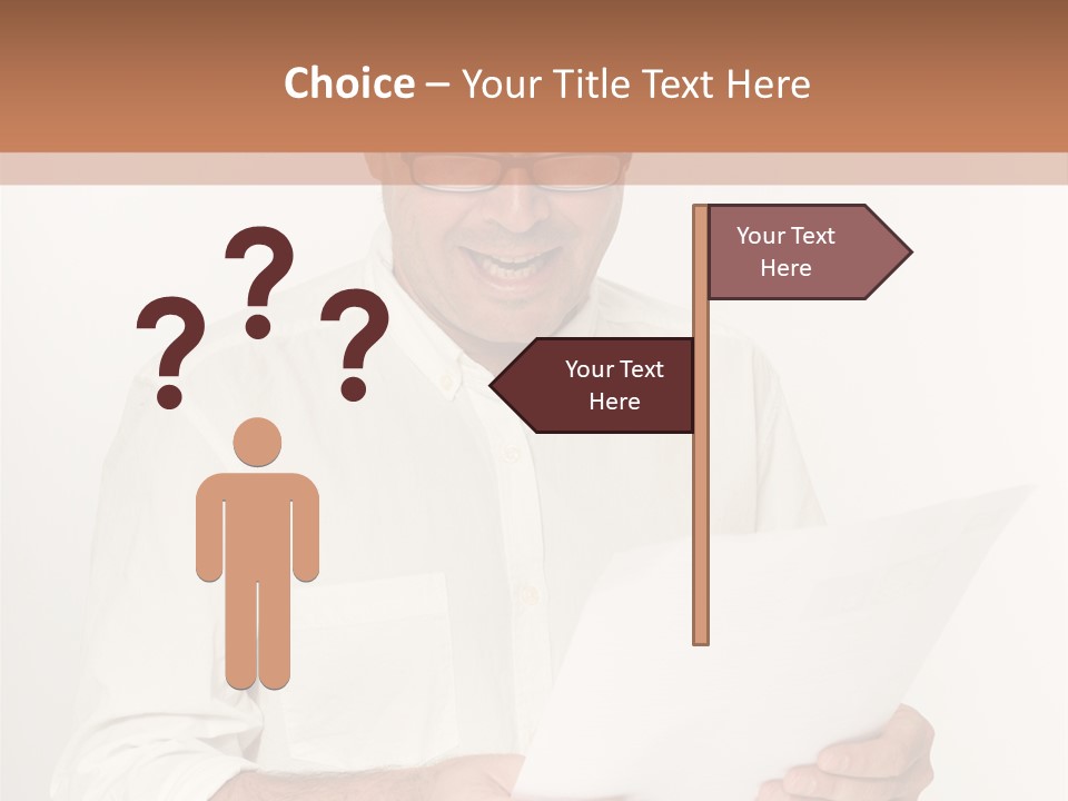 A Man Holding A Piece Of Paper In His Hands PowerPoint Template