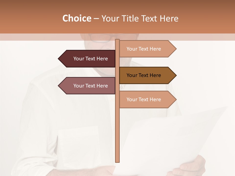 A Man Holding A Piece Of Paper In His Hands PowerPoint Template