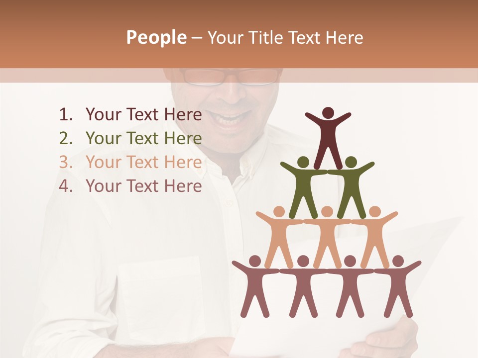 A Man Holding A Piece Of Paper In His Hands PowerPoint Template