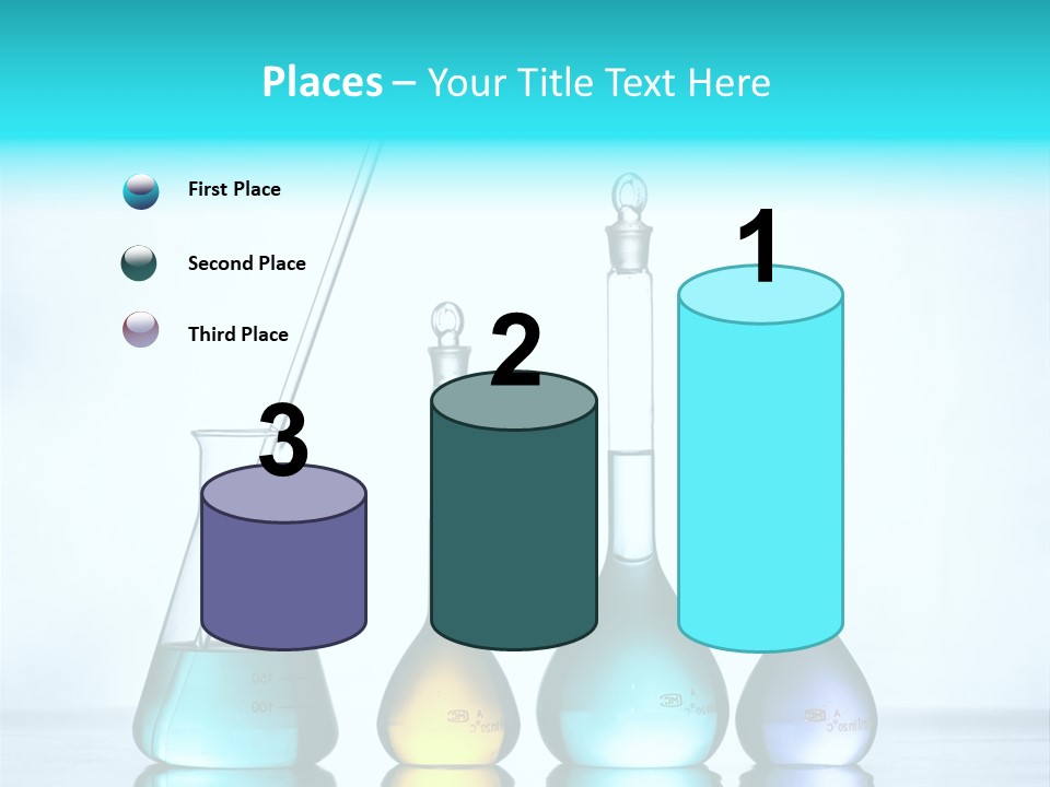 A Group Of Flasks And Beakles With Liquid In Them PowerPoint Template