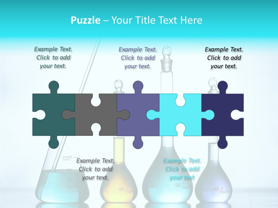 A Group Of Flasks And Beakles With Liquid In Them PowerPoint Template