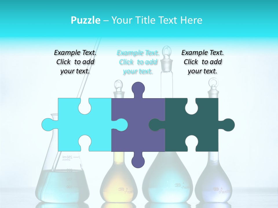 A Group Of Flasks And Beakles With Liquid In Them PowerPoint Template