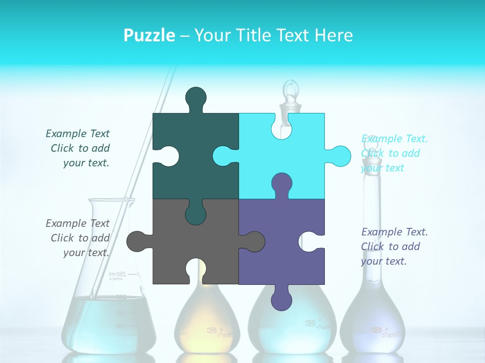 A Group Of Flasks And Beakles With Liquid In Them PowerPoint Template