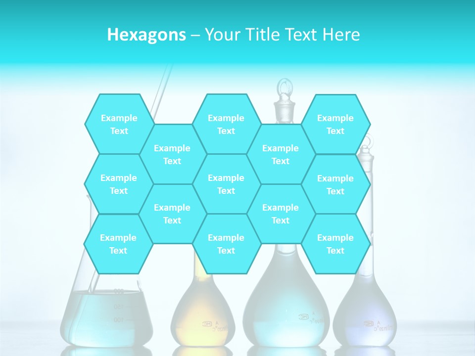 A Group Of Flasks And Beakles With Liquid In Them PowerPoint Template