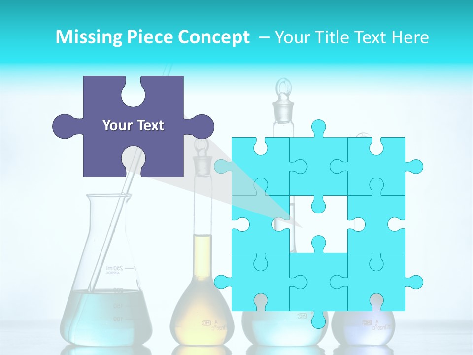 A Group Of Flasks And Beakles With Liquid In Them PowerPoint Template