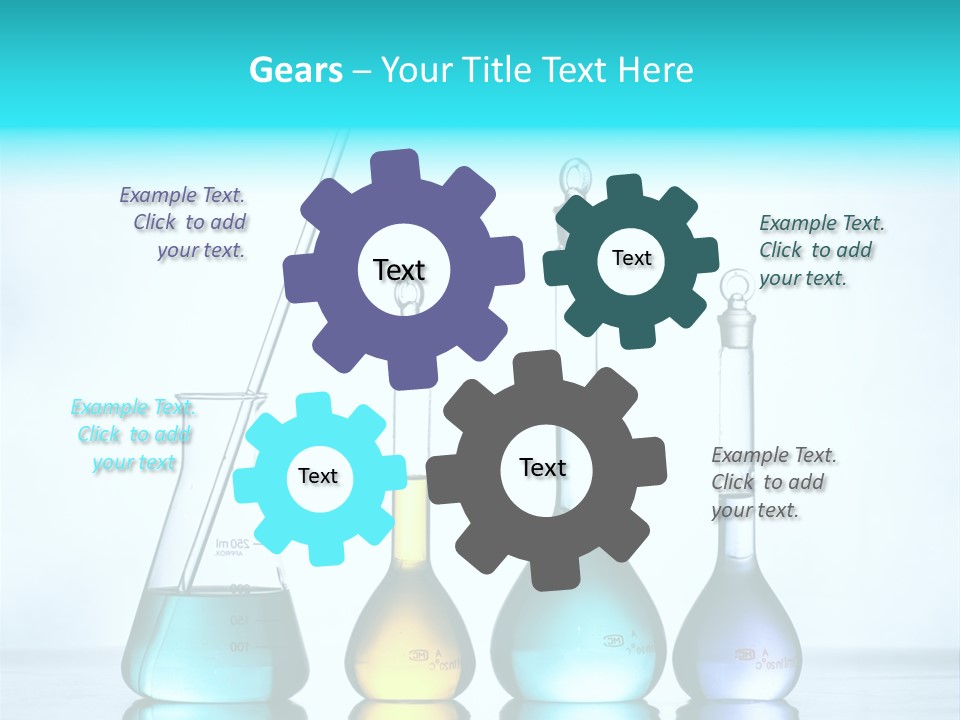 A Group Of Flasks And Beakles With Liquid In Them PowerPoint Template