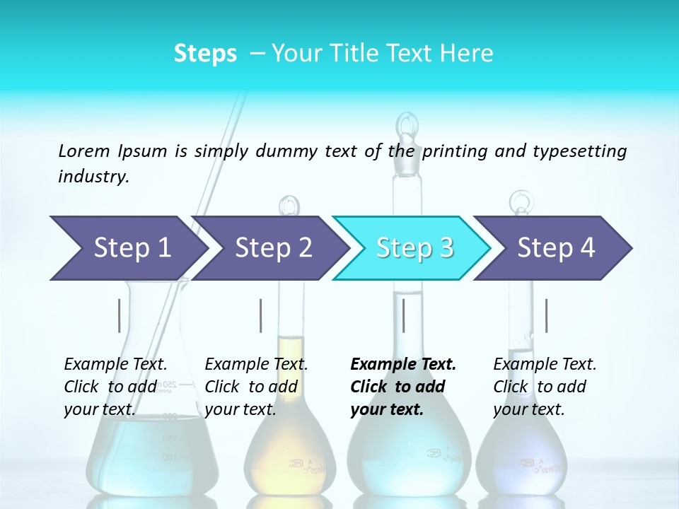 A Group Of Flasks And Beakles With Liquid In Them PowerPoint Template