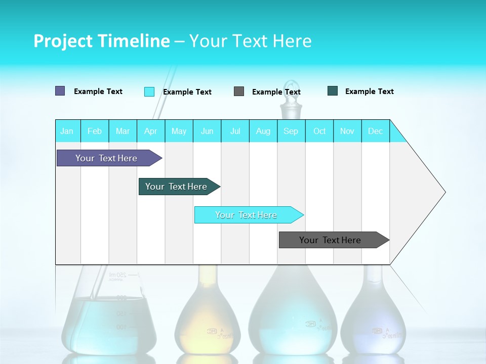 A Group Of Flasks And Beakles With Liquid In Them PowerPoint Template