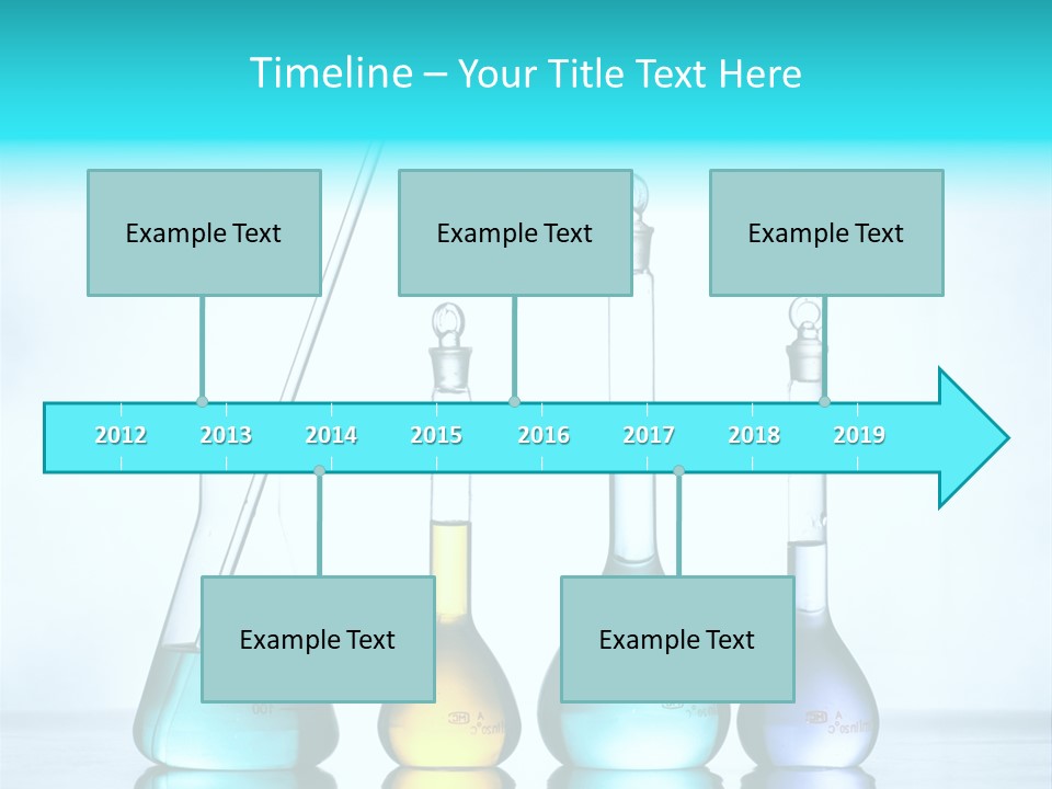 A Group Of Flasks And Beakles With Liquid In Them PowerPoint Template