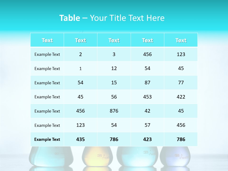 A Group Of Flasks And Beakles With Liquid In Them PowerPoint Template