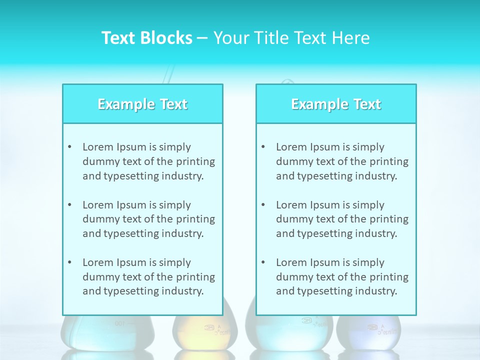 A Group Of Flasks And Beakles With Liquid In Them PowerPoint Template