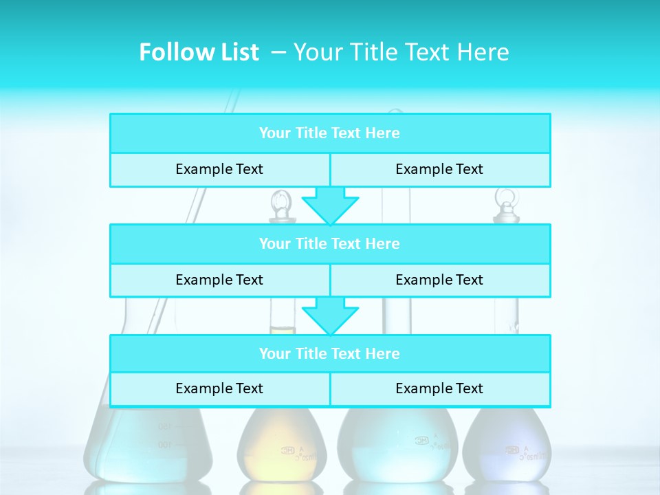 A Group Of Flasks And Beakles With Liquid In Them PowerPoint Template