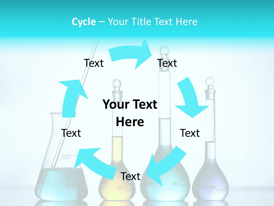 A Group Of Flasks And Beakles With Liquid In Them PowerPoint Template