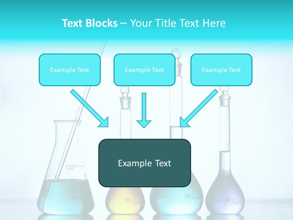 A Group Of Flasks And Beakles With Liquid In Them PowerPoint Template