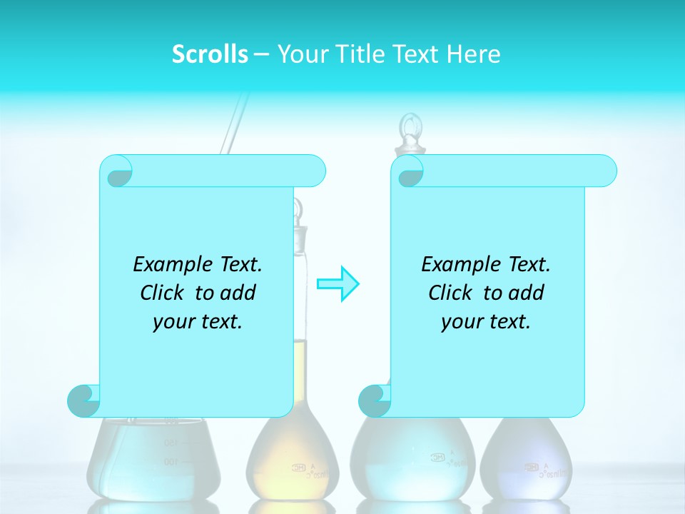 A Group Of Flasks And Beakles With Liquid In Them PowerPoint Template