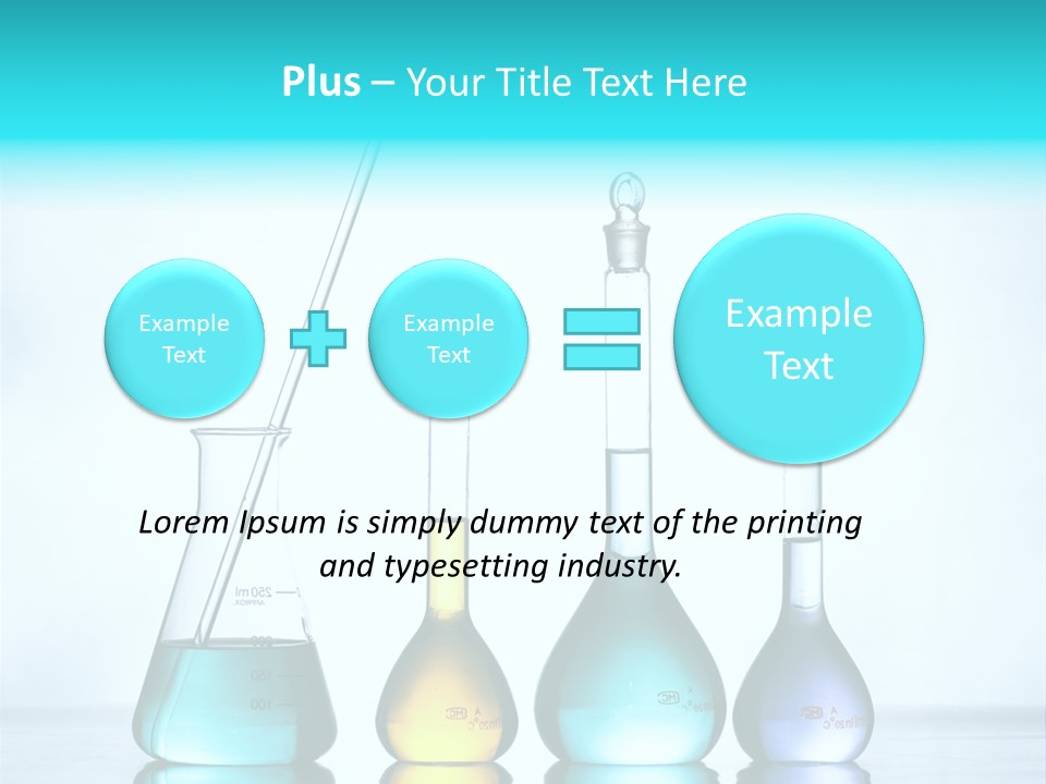 A Group Of Flasks And Beakles With Liquid In Them PowerPoint Template