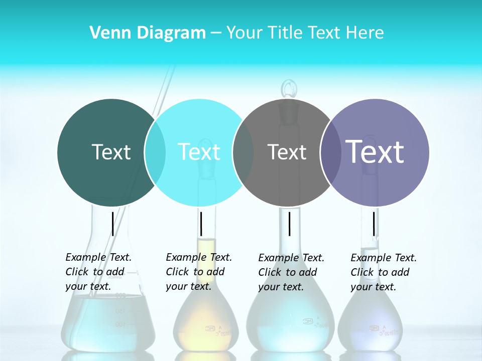 A Group Of Flasks And Beakles With Liquid In Them PowerPoint Template