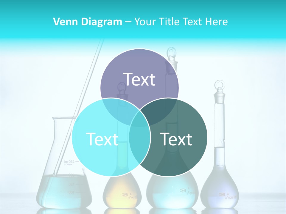 A Group Of Flasks And Beakles With Liquid In Them PowerPoint Template