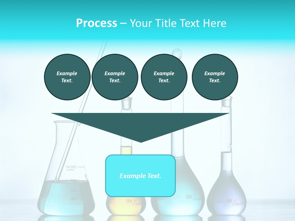 A Group Of Flasks And Beakles With Liquid In Them PowerPoint Template