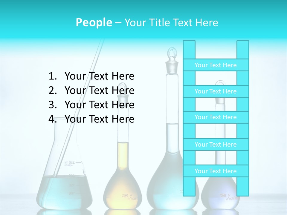 A Group Of Flasks And Beakles With Liquid In Them PowerPoint Template