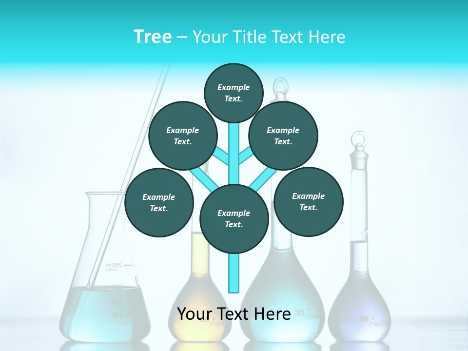 A Group Of Flasks And Beakles With Liquid In Them PowerPoint Template