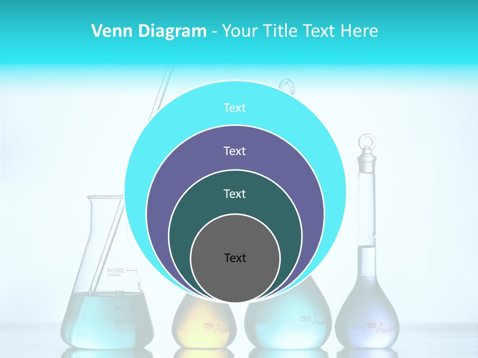 A Group Of Flasks And Beakles With Liquid In Them PowerPoint Template