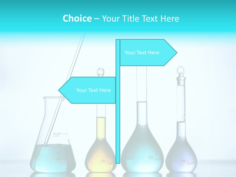 A Group Of Flasks And Beakles With Liquid In Them PowerPoint Template