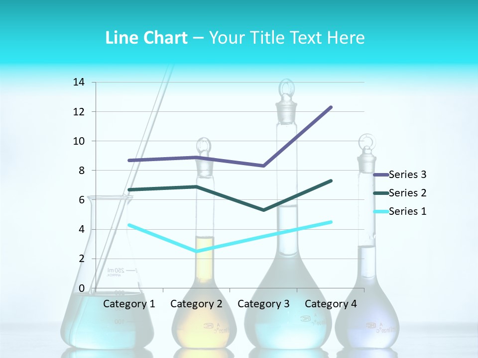 A Group Of Flasks And Beakles With Liquid In Them PowerPoint Template