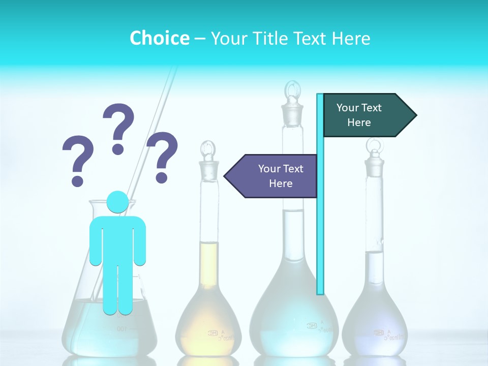 A Group Of Flasks And Beakles With Liquid In Them PowerPoint Template