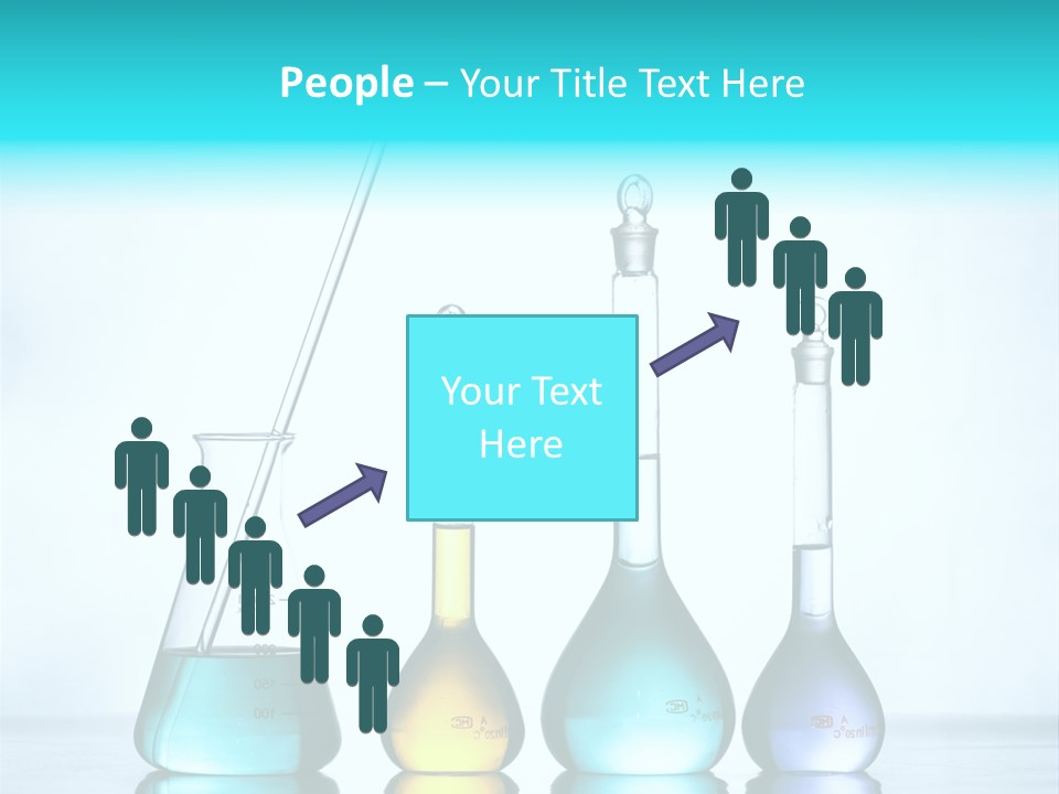 A Group Of Flasks And Beakles With Liquid In Them PowerPoint Template