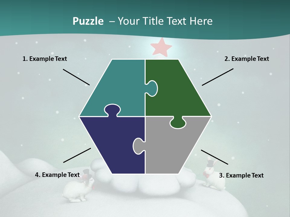 Rabbit Ornament Moon PowerPoint Template