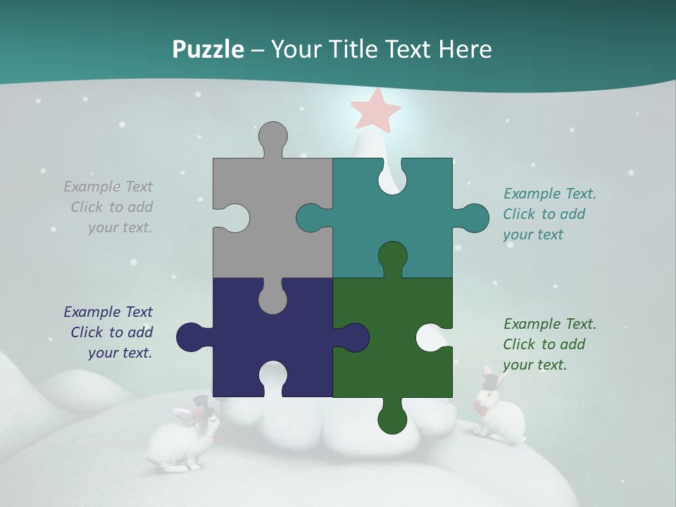 Rabbit Ornament Moon PowerPoint Template