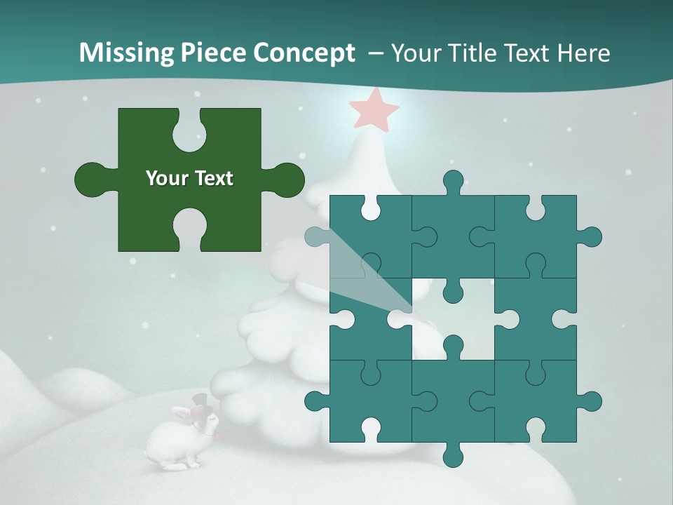 Rabbit Ornament Moon PowerPoint Template