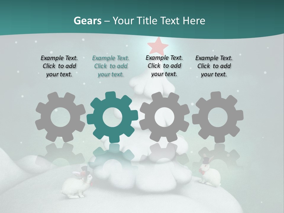 Rabbit Ornament Moon PowerPoint Template