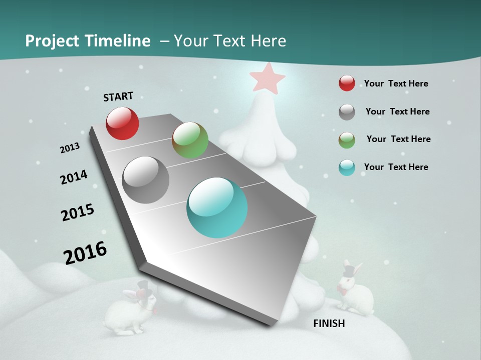 Rabbit Ornament Moon PowerPoint Template