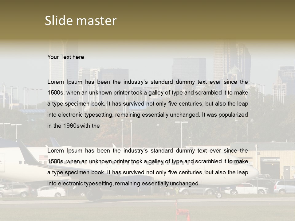 Offices Skyscrapers Depart PowerPoint Template