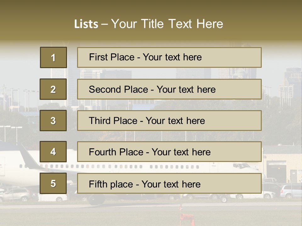 Offices Skyscrapers Depart PowerPoint Template