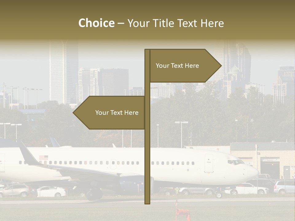 Offices Skyscrapers Depart PowerPoint Template