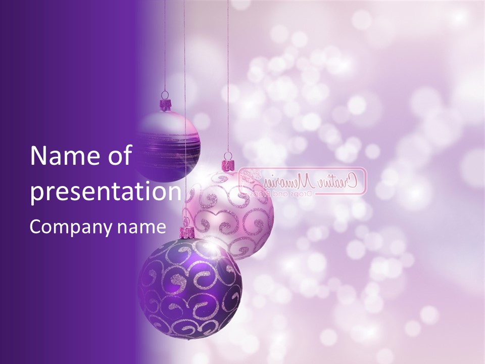 Celebration Bauble Image PowerPoint Template