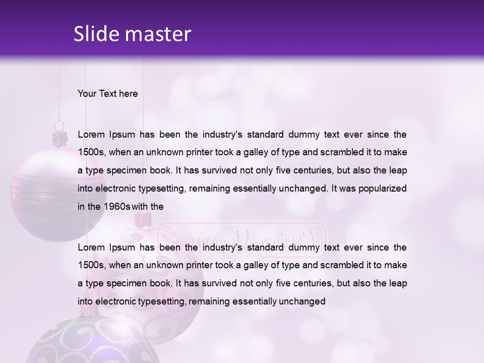 Celebration Bauble Image PowerPoint Template