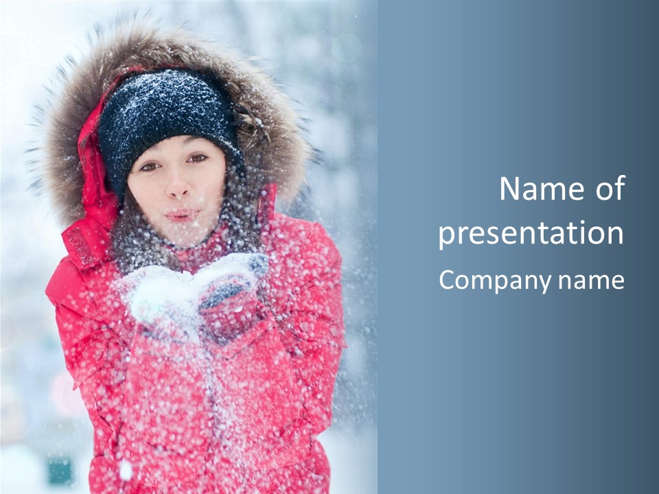 Female Ice Face PowerPoint Template