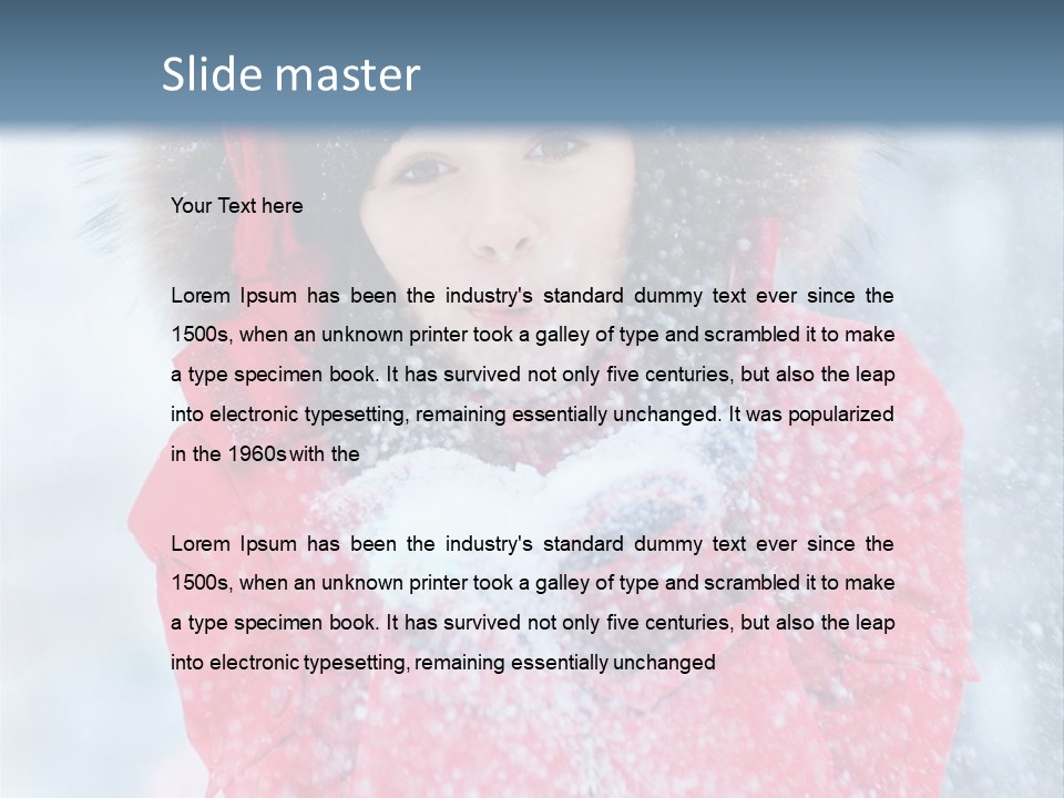 Female Ice Face PowerPoint Template