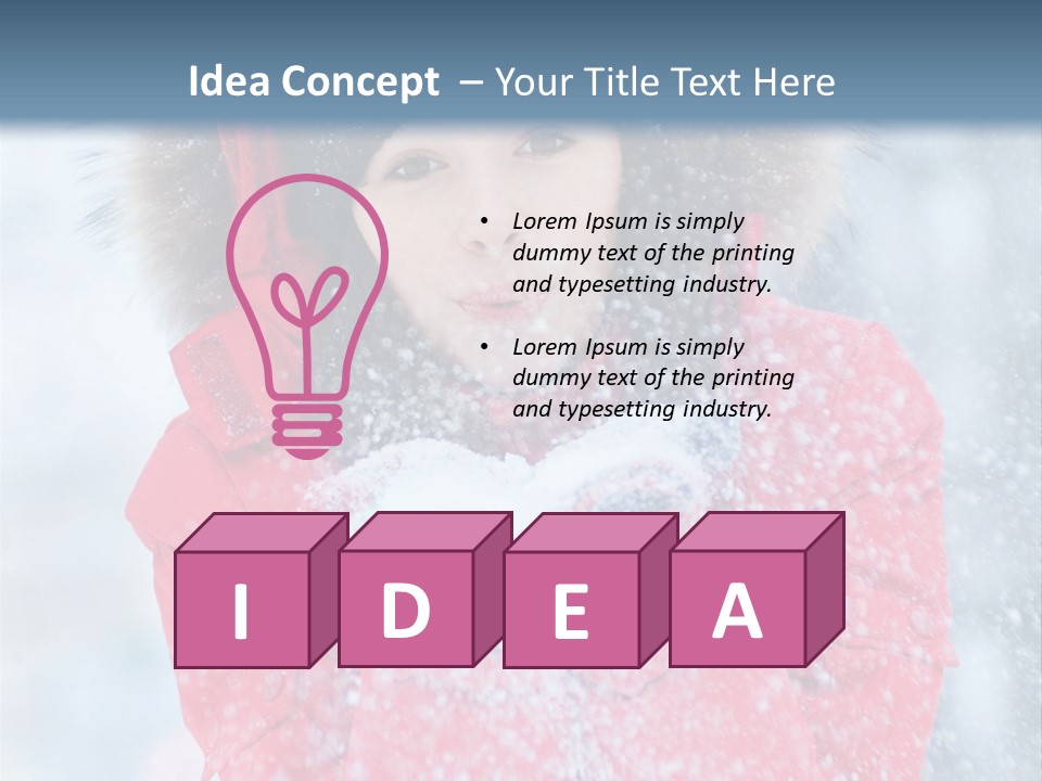 Female Ice Face PowerPoint Template