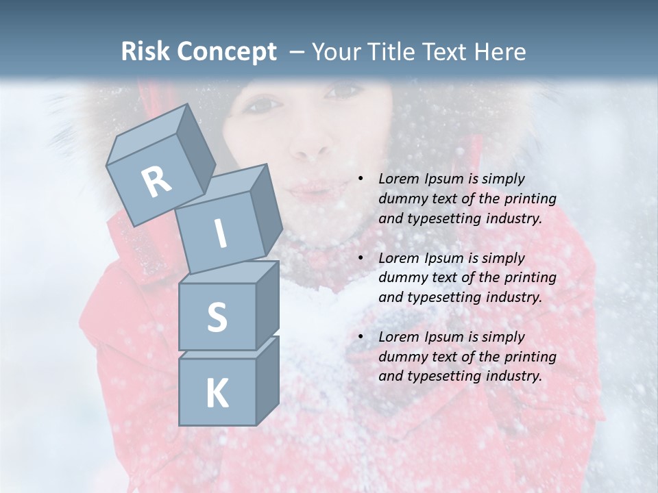 Female Ice Face PowerPoint Template