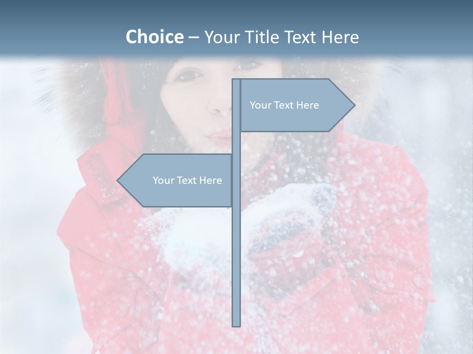 Female Ice Face PowerPoint Template