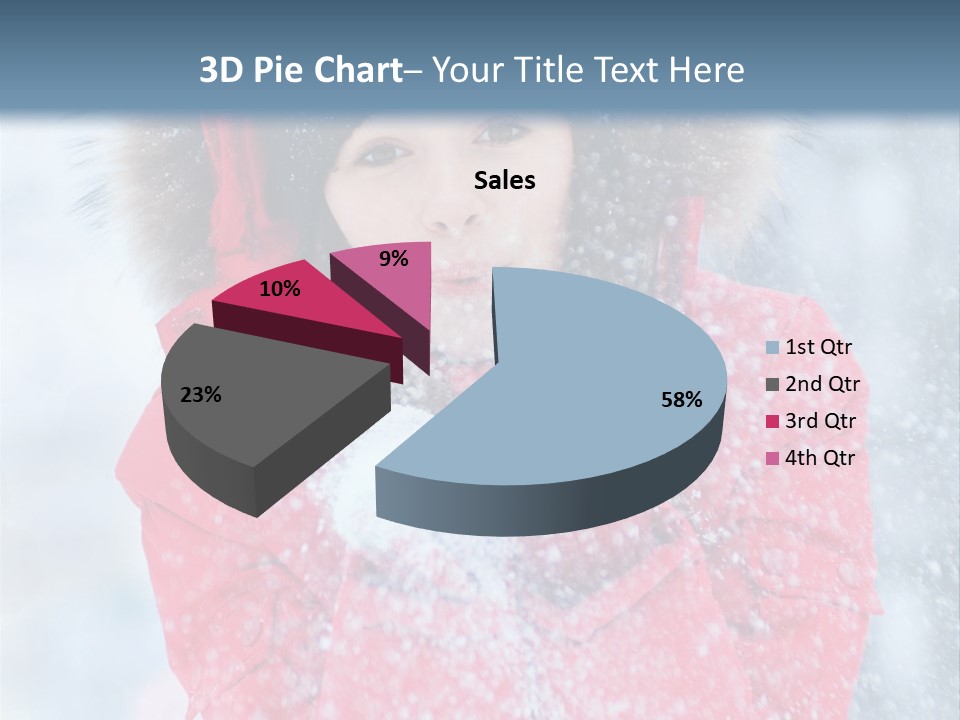 Female Ice Face PowerPoint Template