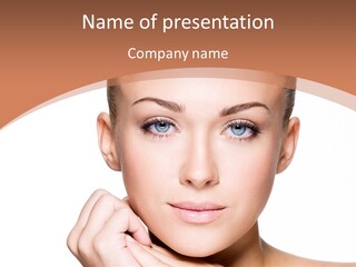 Caucasian One Person Touch PowerPoint Template