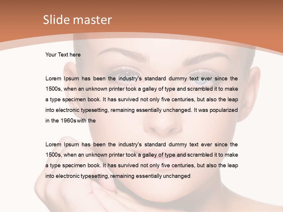 Caucasian One Person Touch PowerPoint Template