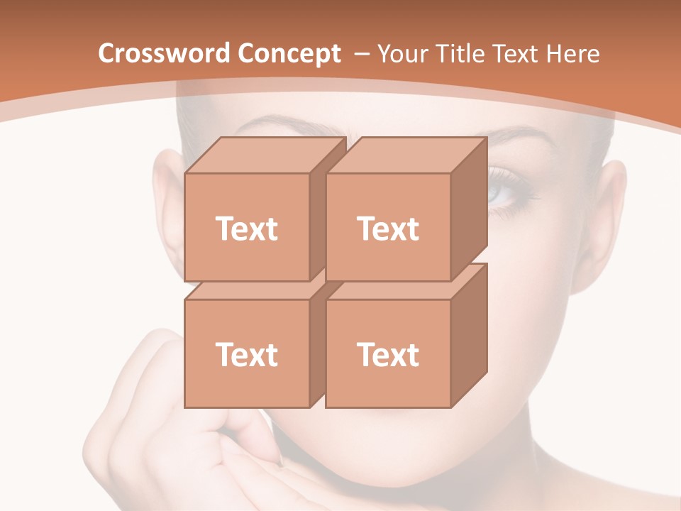 Caucasian One Person Touch PowerPoint Template